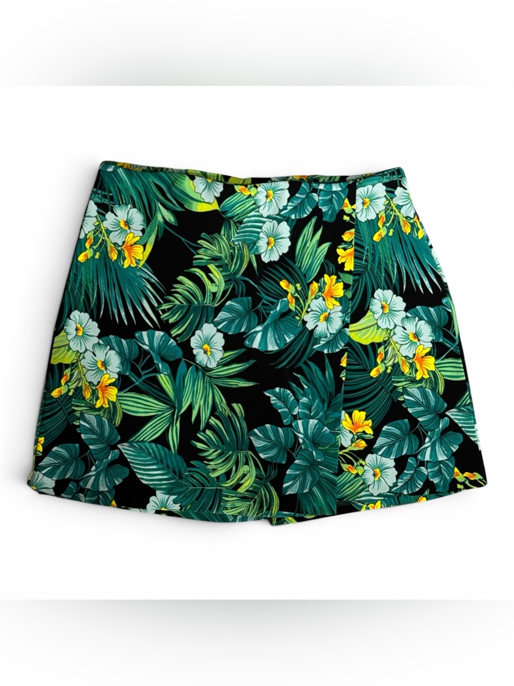 Boston Proper Beyond Travel Tropical Floral Skort Skirt Medium M Wrinkle Free